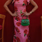 🎉Hot Sale 50% OFF🥳Cheongsam Style Rose Floral Print Tiered Flare Sleeve Stretch Maxi Dress