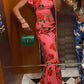 🎉Hot Sale 50% OFF🥳Cheongsam Style Rose Floral Print Tiered Flare Sleeve Stretch Maxi Dress