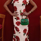 🎉Hot Sale 50% OFF🥳Cheongsam Style Rose Floral Print Tiered Flare Sleeve Stretch Maxi Dress
