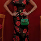 🎉Hot Sale 50% OFF🥳Cheongsam Style Rose Floral Print Tiered Flare Sleeve Stretch Maxi Dress