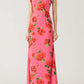 🎉Hot Sale 50% OFF🥳Cheongsam Style Rose Floral Print Tiered Flare Sleeve Stretch Maxi Dress