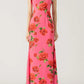 🎉Hot Sale 50% OFF🥳Cheongsam Style Rose Floral Print Tiered Flare Sleeve Stretch Maxi Dress