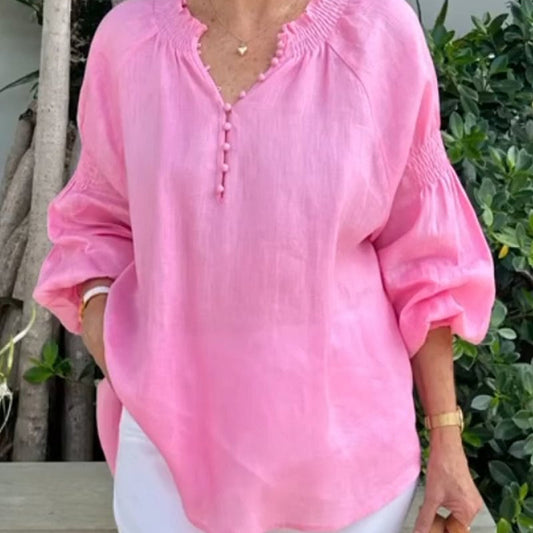 Women’s V Neck Ruched Blouse