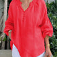 Women’s V Neck Ruched Blouse