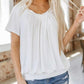🎁Hot Sale 50% OFF⏳Women's Casual Pleated V-Neck Short-Sleeve Top