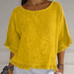 💕Women's Solid Round-Neck Short Sleeve Ruffle Tops