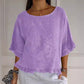 💕Women's Solid Round-Neck Short Sleeve Ruffle Tops