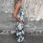 💙LAST DAY SALE 50% OFF💙Women's Printed Spaghetti Strap Backless Dress
